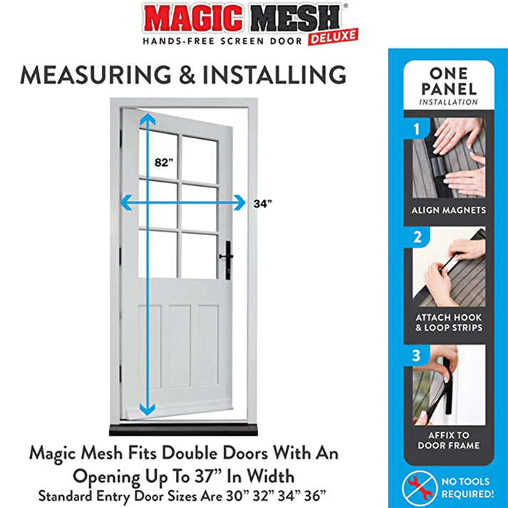 Magic Mesh Magnetic Screen Door 80x36 Inch